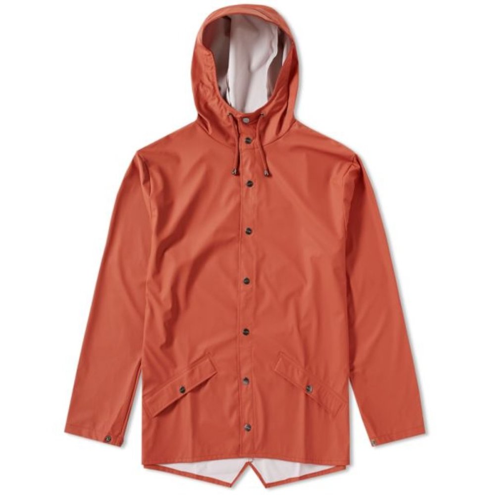 Rains Short Classic Rain Jacket in Rust